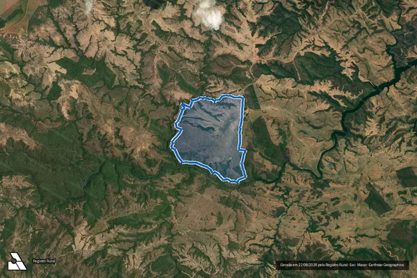 Imagem de satélite de FAZENDA PALMITAL LUGAR STA HELENA 1 GLEBA - 001 em Cabeceira Grande - MG