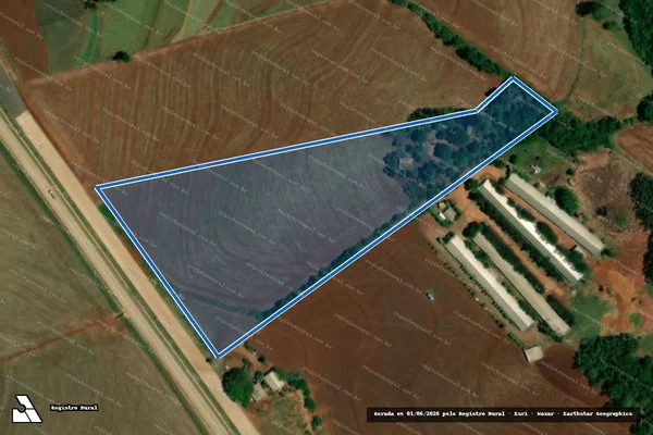 Imagem de satélite de LOTE N. 2-A-2, GLEBA N. 12, DO IMÓVEL ANDRADA - Parcela 1 em Capitão Leônidas Marques - PR
