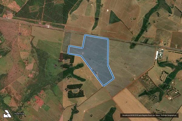 Imagem de satélite de FAZENDA RIO DAS PEDRAS, E PALMA DA BABILÔNIA GLEBA 1 - GLEBA 1 B em Uberlândia - MG