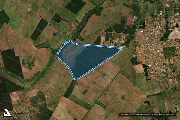 Imagem de satélite de CHÁCARA RECREIO - GLEBA em Ribas do Rio Pardo - MS