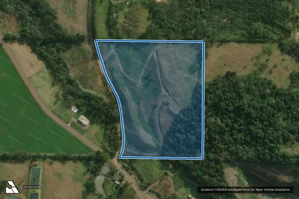 Imagem de satélite de LOTE RURAL Nº 21 e O LOTE RURAL Nº 71 - PARCELA 03 em São Miguel do Oeste - SC