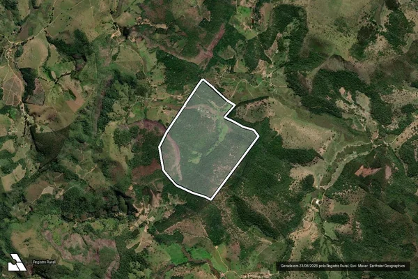 Imagem de satélite de FAZENDA RECANTO CÓRREGO GENIPAPO - Parte 1 em Catuji - MG