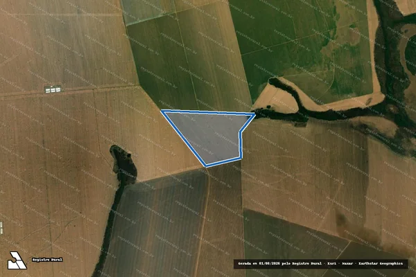 Imagem de satélite de FAZENDA MONTE ALEGRE, SÃO TOMÉ, Lugar UNIDAS - 001 em Rio Verde - GO