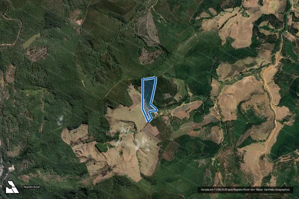 Imagem de satélite de FAZENDA JOSE DE OLIVEIRA ? CÓRREGO DA ROSEIRA - GLEBA 03 em Antônio Dias - MG