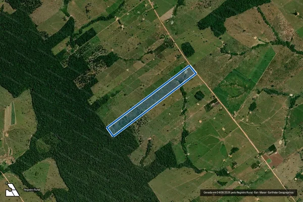 Imagem de satélite de SÍTIO SÃO CRISTÓVÃO - LOTE 17-R - GLEBA BOM PRINCÍPIO B (01) - SETOR SÃO FRANCISCO - PF JARU OURO PRETO - Parcela 1 em Seringueiras - RO