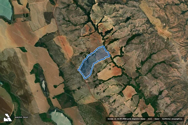 Imagem de satélite de Fazenda ´CEDRO e CACHOEIRA`, lugar denominado ´PONTES` - 001 em Unaí - MG