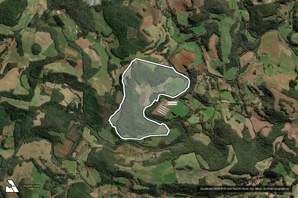 Imagem de satélite de FAZENDA GAUCHA - Matrícula 21109-1 em Videira - SC