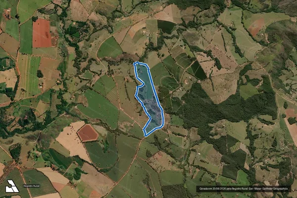 Imagem de satélite de Fazenda Palmeiras - Parcela 1 em São João Batista do Glória - MG