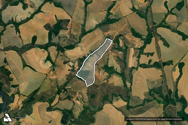 Imagem de satélite de Fazenda do Bananal, no Pasto Mato Virgem e Pasto Joaquim Caetano - Parte 1 em São João del Rei - MG