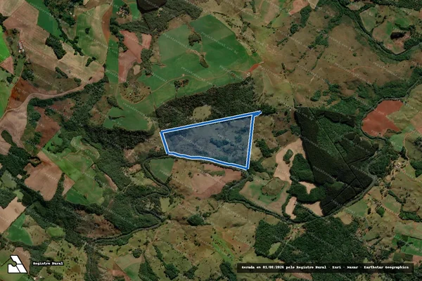 Imagem de satélite de IMOVEL ARVOREDO OU RIO DO SALTO - GLEBA 01-A - Matrícula 22.622 em Turvo - PR