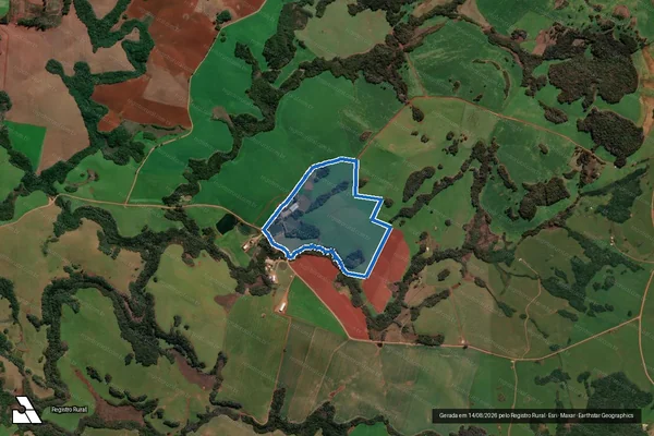 Imagem de satélite de Fazenda do Serrito  - Matrícula R10/9.544 e R8/10.884 em Lagoa Vermelha - RS