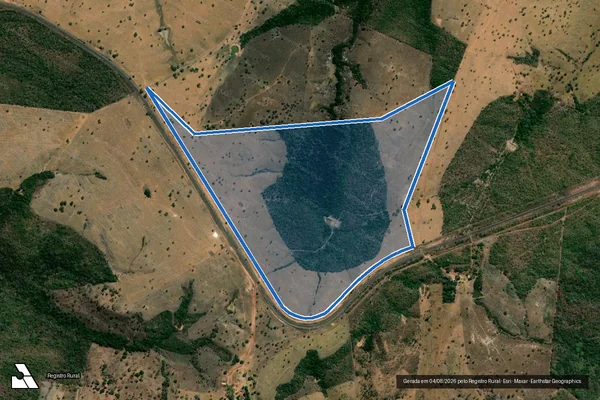 Imagem de satélite de FAZENDA VALE VERDE - Parte dos Lotes 15 (Quinhão 01 e 05), 31 (Quinhão 01) e Lote 33-A Loteamento Ponte Alta Gleba 3, 2ª Etapa - 001 em Ponte Alta do Tocantins - TO