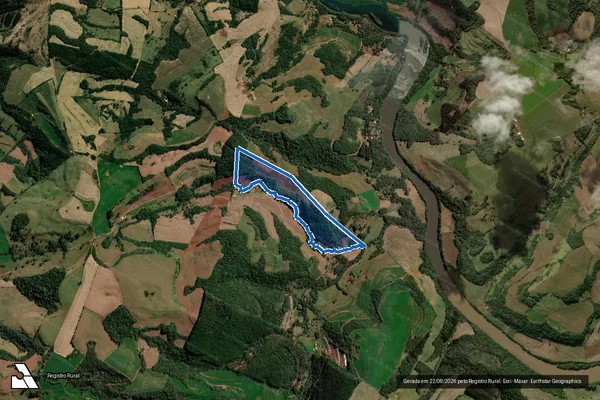 Imagem de satélite de LOTE 124-B DO NUCLEO 2, BARRA DO VITORINO - Única em Itapejara d'Oeste - PR