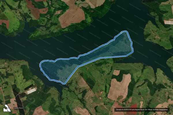 Imagem de satélite de Fazenda Entre Rios n°2-A Gleba n° 61-FB ? Colônia das Missões - Parte 1 em Boa Esperança do Iguaçu - PR