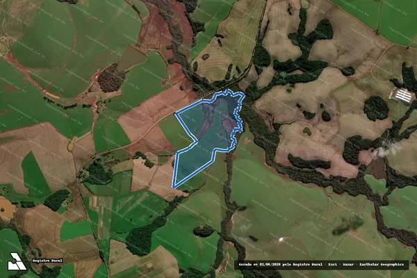 Imagem de satélite de Granja esperança - Matrícula 44161 12527 11324 45644 em Coxilha - RS