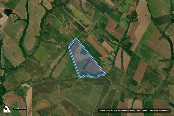 Imagem de satélite de FAZENDA ALAMO - Matrícula 8912 em Brasilândia do Sul - PR