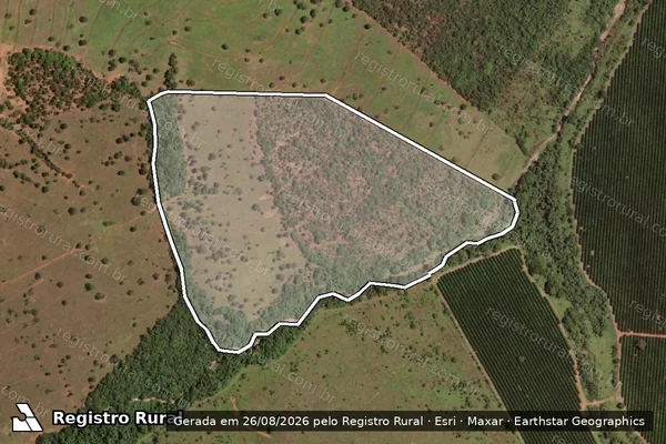 Imagem de satélite de FAZENDA PITO 2 ? B - 001 em Prata - MG
