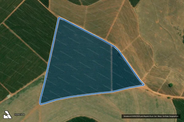 Imagem de satélite de Sítio Santa Maria/Campinho - Gleba 02 em Alfenas - MG