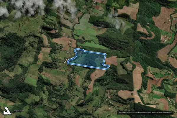 Imagem de satélite de Parte Maior dos Lotes Rurais n°s 85 e 86 e Parte Noroeste do Lote Rural n° 87 - Parcela 1 em Caibi - SC