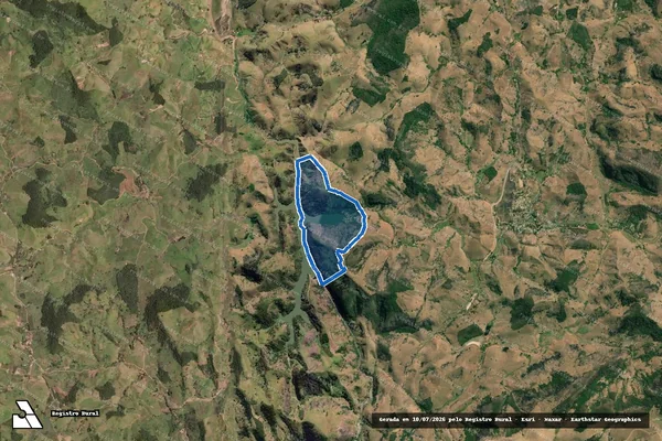 Imagem de satélite de Córrego Caeté ou Sumidouro - Parcela 1 em Muniz Freire - ES