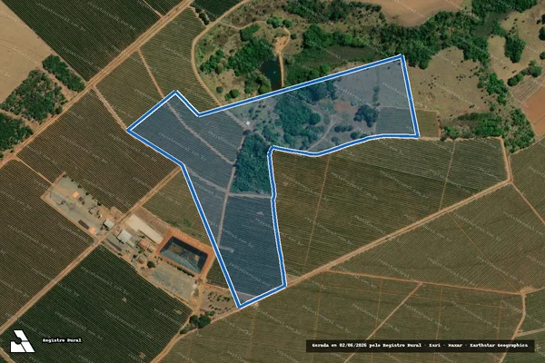 Imagem de satélite de Fazenda São Bento, lugar Córrego São Bento - Parte 1 em Carmo do Paranaíba - MG