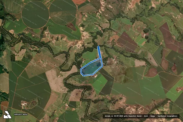 Imagem de satélite de FAZENDA SÃO BARTOLOMEU, lugar FUNDÃO - Parte 1 em Carmo do Paranaíba - MG