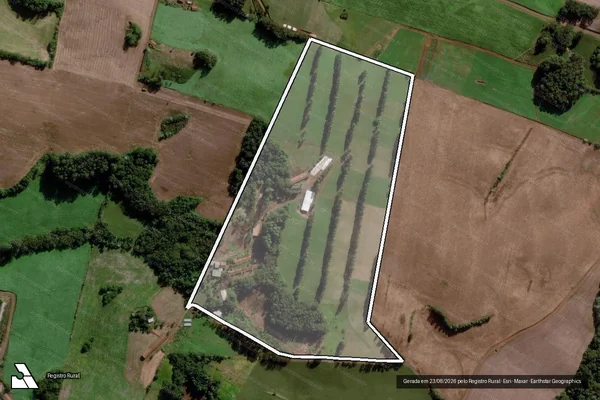 Imagem de satélite de Parte do Lote Rural n° 111 - Parte 02 em Cunha Porã - SC