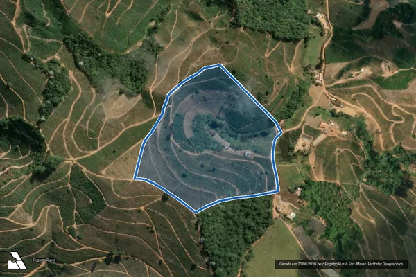 Imagem de satélite de Corrego do Lanço Grande - Parcela 1 em Santana do Manhuaçu - MG