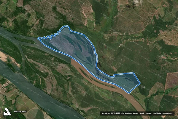 Imagem de satélite de Lotes 143 e 148, da Gleba Água Limpa - (Fazenda Novo Horizonte) - Fazenda Novo Horizonte em Araguatins - TO