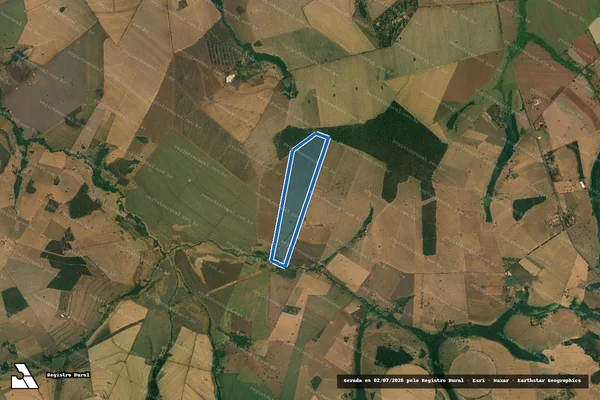 Imagem de satélite de FAZENDA QUILOMBO - Matrícula M-1602 em Capinópolis - MG