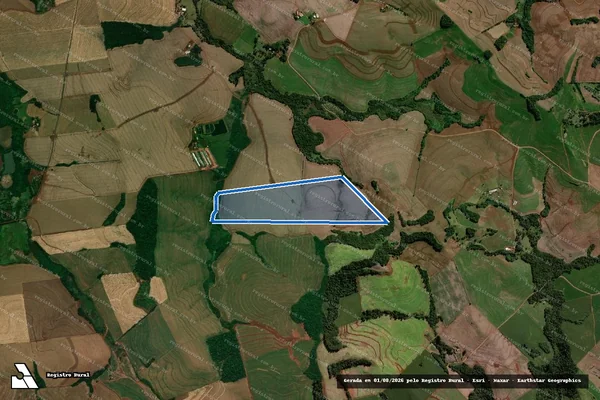 Imagem de satélite de LOTE RURAL  Nº79 2ºPOLIGONO DA FAZENDA SANTA CRUZ - LOTE RURAL Nº79 2ºP.F.S.C em Pranchita - PR