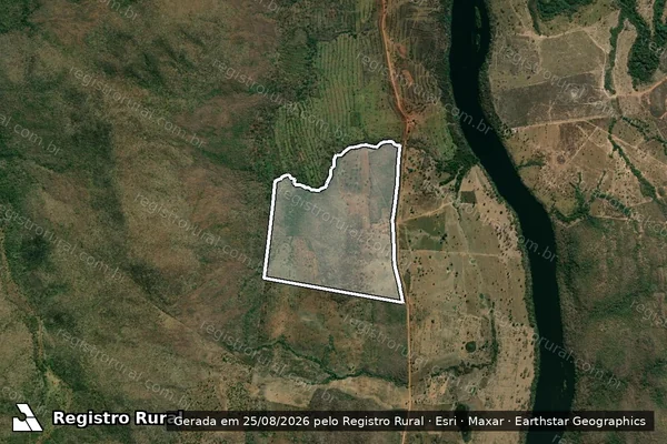Imagem de satélite de LOT. SÃO LOURENÇO DO PARAÍSO, FAZENDA FORTUNA - Gleba 01 - Parcela 1 em Minaçu - GO