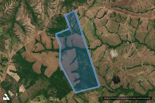 Imagem de satélite de FAZENDA 5 IRMÃOS, PARTE LOTE 28, LOTEAMENTO PEQUIZEIRO, GL. 04, FLS. 01 - Parte 1 em Couto Magalhães - TO