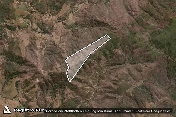 Imagem de satélite de Lugar Denominado Poço Danta, na Fazenda Penhora - Parte 1 em Rubelita - MG