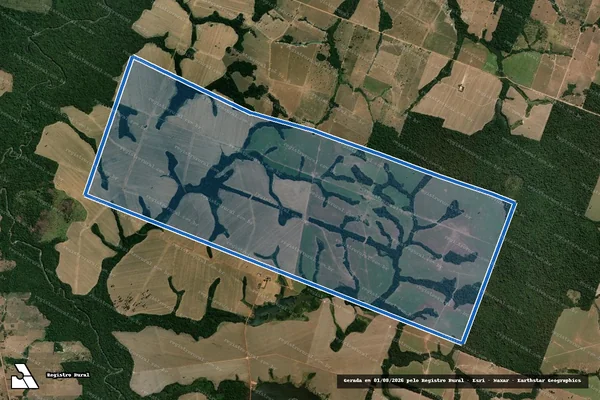 Imagem de satélite de FAZENDA SANTA CATARINA - LOTE RURAL Nº P-2A-1 em Paranaíta - MT