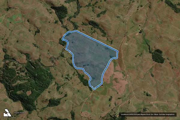 Imagem de satélite de FAZENDA BELA VISTA - Matrícula 20631 em Lages - SC