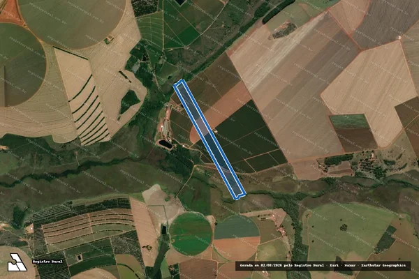 Imagem de satélite de Fazenda Rancharia, lugar Entre Rios e Kyoei - Parte 1 em Monte Carmelo - MG