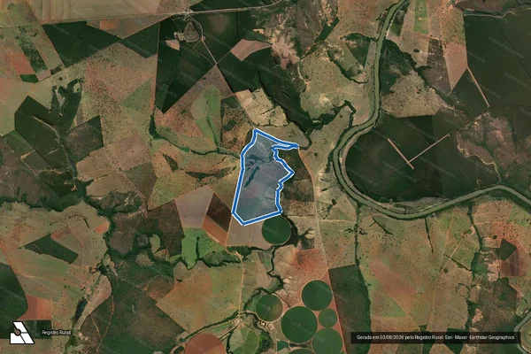 Imagem de satélite de FAZENDA BURITI TORTO, CANOAS E PASSAGEM BOA - Parte 1 em Pompéu - MG