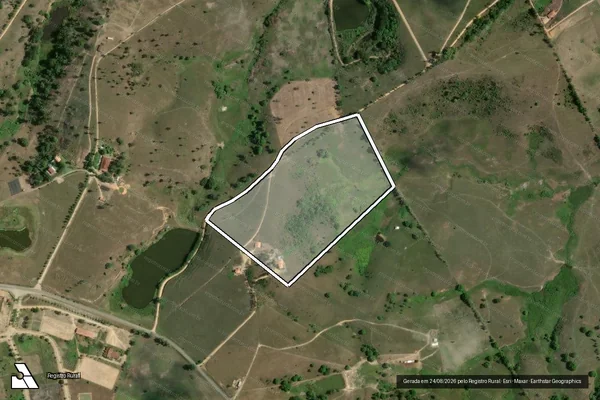 Imagem de satélite de FAZENDA BARRA - GLEBA D em Viçosa - AL