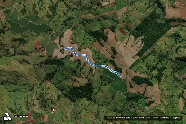 Imagem de satélite de LOTE DE TERRAS SOB  Nº 1 - 3 ? Faixa de Dom. da ESTRADA MUNICIPAL em Arapuã - PR