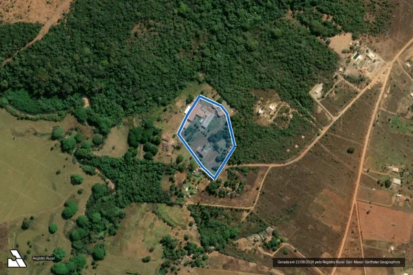 Imagem de satélite de Fazenda LAGE OU GIBÓIA - Parte, den. Casa de Encontro COR JESU / 001 em Brasília - DF