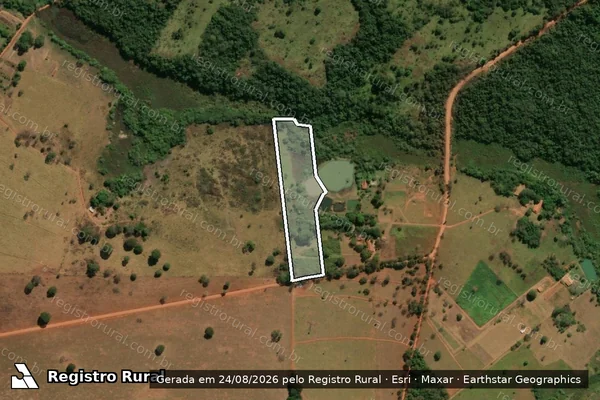 Imagem de satélite de FAZENDA LARANJEIRA - Parte 1 em Santa Bárbara de Goiás - GO