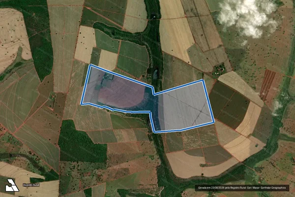 Imagem de satélite de FAZENDA SANTA ROSA E ÁGUA VERMELHA ?OURO BRANCO? - 53.300-A em Iturama - MG