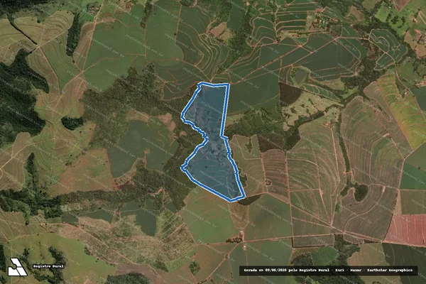 Imagem de satélite de Fazenda Santana - Matrícula n° 7.473 em Santa Cruz da Conceição - SP