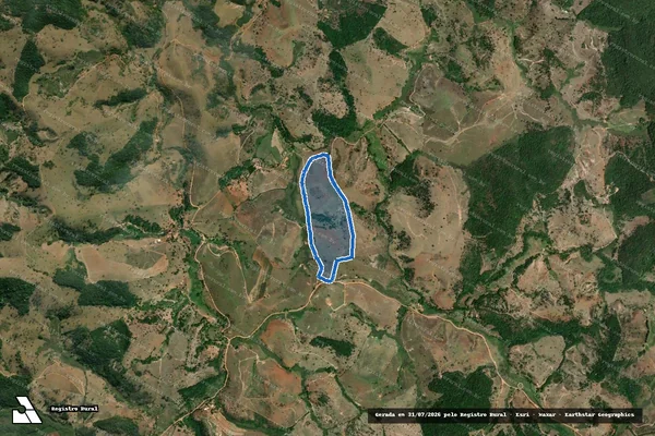 Imagem de satélite de GLEBA 7 - VARGEM DE SANTA CRUZ, CHAPADA, MANGA COQUEIRO DE ESPINHO E TABATINGA - Gleba 1 em Itabira - MG