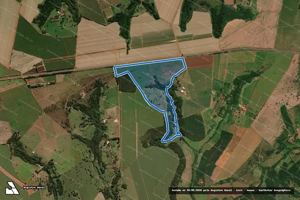 Imagem de satélite de Fazenda Badajós, lugar denominado "Chácara Aliança" - Parcela 1 em Uberaba - MG