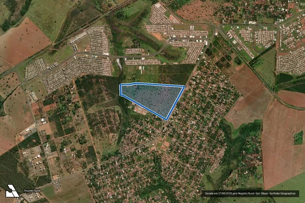 Imagem de satélite de Sitio Santa Clara - Parte 1 em Uberlândia - MG