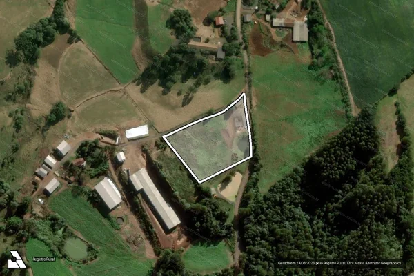 Imagem de satélite de Chacara dos passos - Área remanescente em Ibicaré - SC