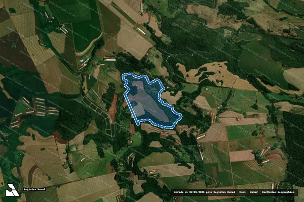 Imagem de satélite de LOTE DE TERRAS RURAL Nº 16, GL Nº 03, DA COL "A" CASCAVEL - Parte 1 em Corbélia - PR