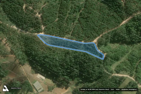 Imagem de satélite de Fazenda dos Cravos - Gleba B em Guapiara - SP